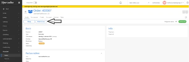 Factuur aanmaken bij order 1
