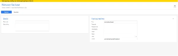 Factuur aanmaken bij order 1