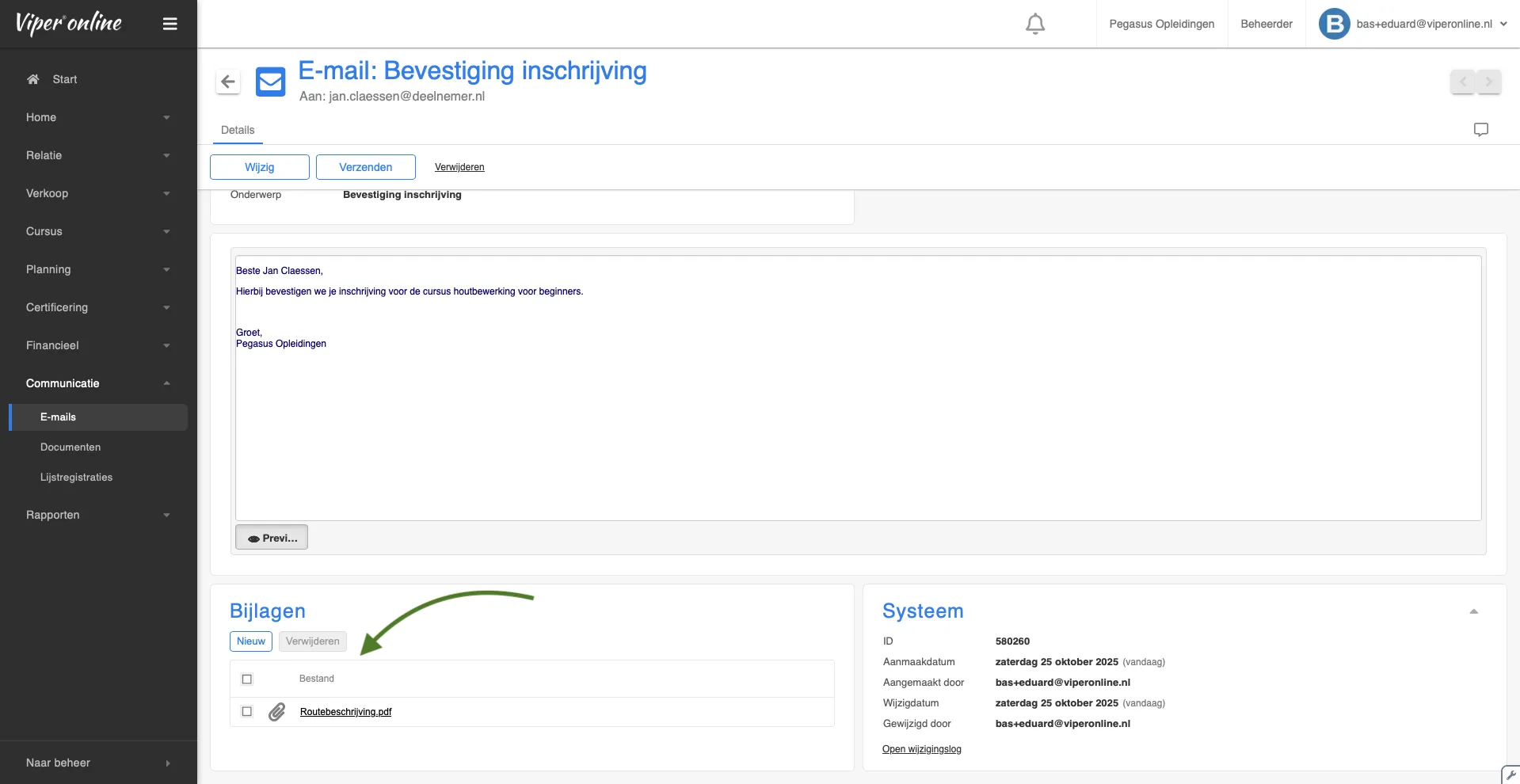 Factuur aanmaken bij order 1