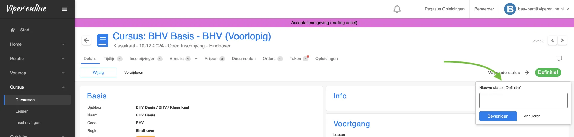 Toelichting bij status 1