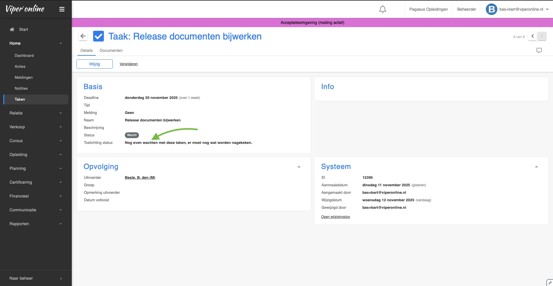 Toelichting bij status 4